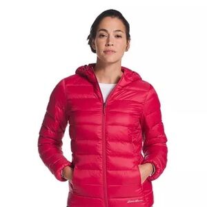 6.99 shipping Eddie Bauer, red winter jacket, hoodie, size 2 XL